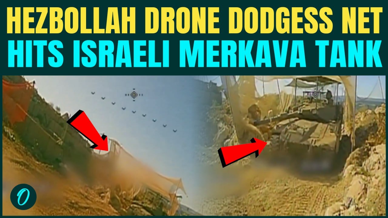 Hezbollah Drone ATTACKS Israeli Merkava Tank After EVADING Israel's Anti-Drone Shield | WATCH