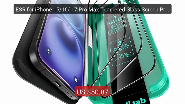 ESR for iPhone 15/16/ 17 Pro Max Tempered Glass Screen Protect... Hot Deal 2026 | Limited Offer!