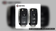 KEYYOU 2/3 Buttons Car Flip Folding Remote Key Shell For VW Volkswagen Golf Sagitar Polo MK6 Eos Jet