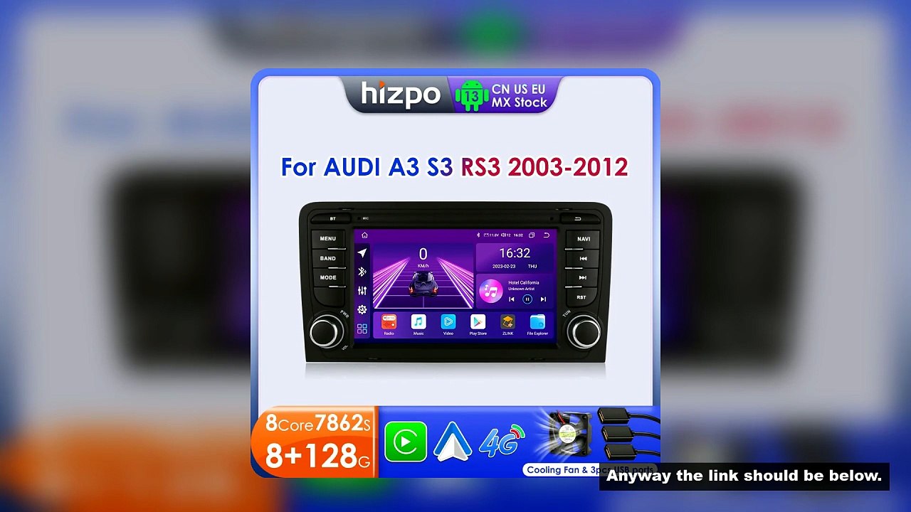Hizpo 7" Android Auto Radio for Audi A3 8P 2003-2012 S3 RS3 Carplay Car Multimedia RDS GPS 2din Auto
