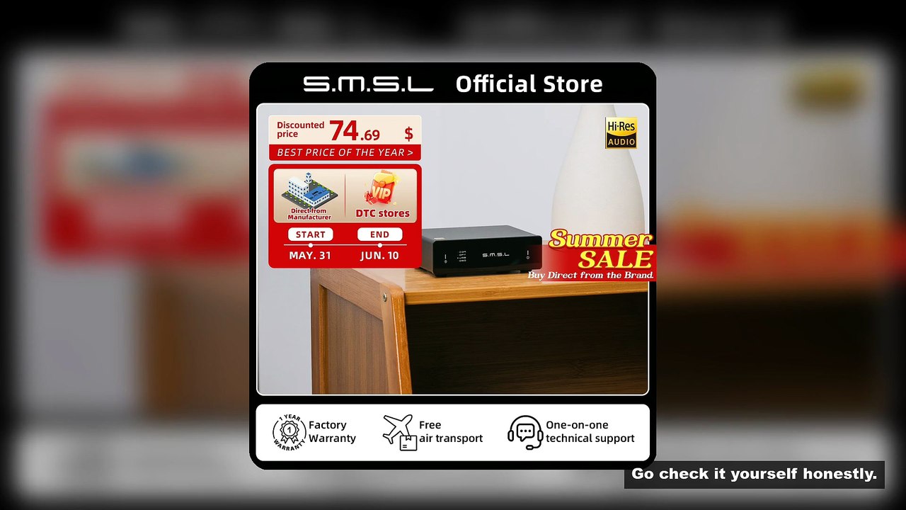 SMSL D1 High-Res Entry-level Audio DAC 768kHz/32bit BD34352EKV With Plug-and-Play USB Simplicity Sup