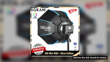 Sokani X60 Mini RGB 60W COB LED Video Light with 55cm Octagon Softbox Combo for Youtube TikTok Live