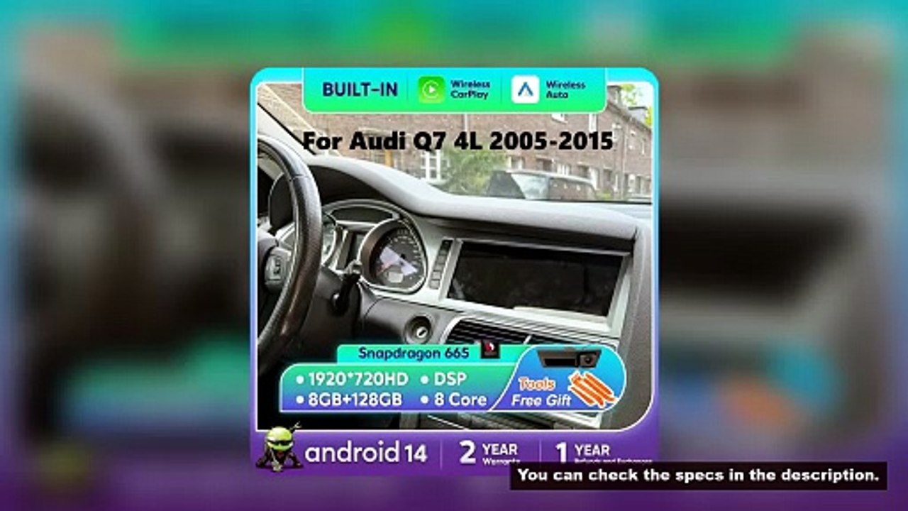 Android 14 Auto Car Radio Carplay Screen For Audi Q7 4L 2005-2015 MMI 2G 3G GPS Navi with Rear Camer