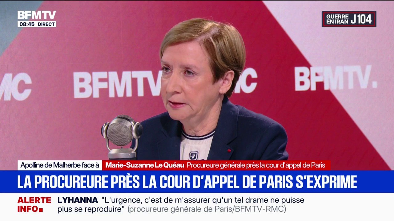 La procureure générale près la cour d'appel de Paris, Marie-Suzanne Le Quéau, "regrette beaucoup" le retrait du texte sur le "plaider coupable criminel" proposé par Gérald Darmanin