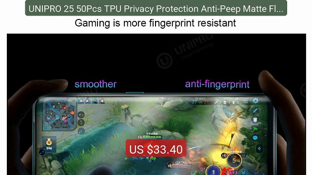 UNIPRO 25 50Pcs TPU Privacy Protection Anti-Peep Matte Flexibl... Hot Deal 2026 | Limited Offer!