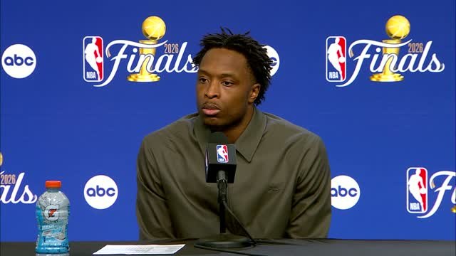 BASKETBALL: NBA: New York Knicks post-game reaction (Anunoby, Brown, Brunson)