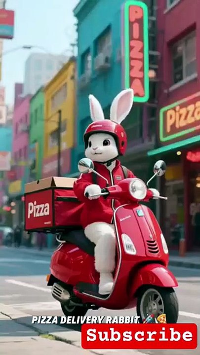Pizza Delivery Rabbit 🚀🍕🐰  Funny AI Short