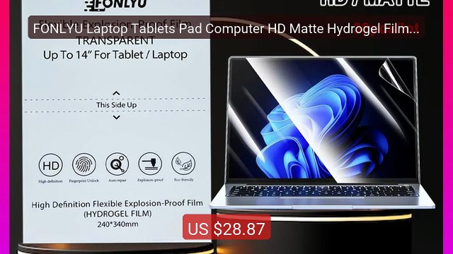FONLYU Laptop Tablets Pad Computer HD Matte Hydrogel Film for ... Hot Deal 2026 | Limited Offer!