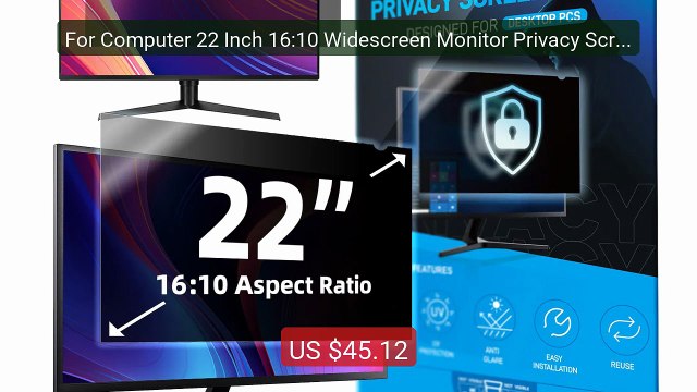 For Computer 22 Inch 16:10 Widescreen Monitor Privacy Screen F... Hot Deal 2026 | Limited Offer!