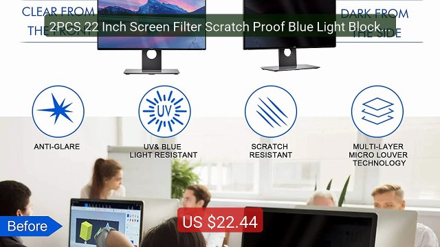 2PCS 22 Inch Screen Filter Scratch Proof Blue Light Blocking Remova... Top Rated 2026 | Buy Now!