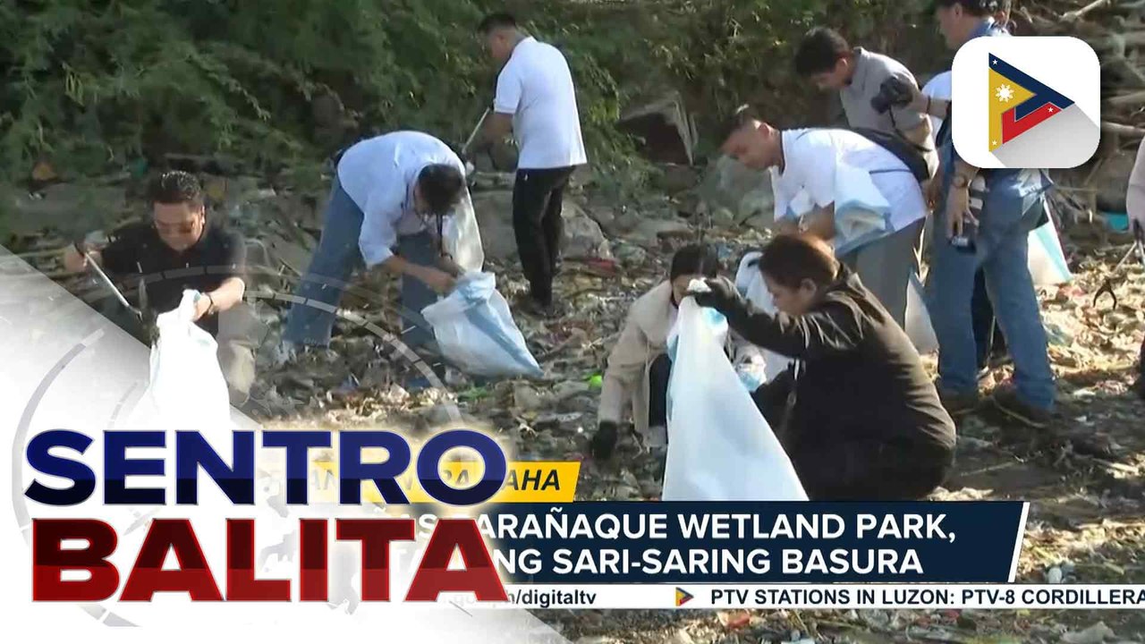 Mga kawani ng DPWH, aktibong nakibahagi sa clean-up drive sa Las Piñas-Parañaque Wetland Park bilang hakbang vs. pagbaha at aktibidad para sa kanilang anibersaryo | ulat ni Kenneth Paciente