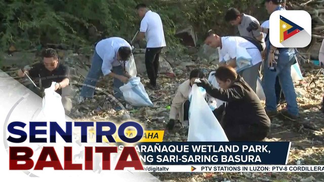 Mga kawani ng DPWH, aktibong nakibahagi sa clean-up drive sa Las Piñas-Parañaque Wetland Park bilang hakbang vs. pagbaha at aktibidad para sa kanilang anibersaryo | ulat ni Kenneth Paciente