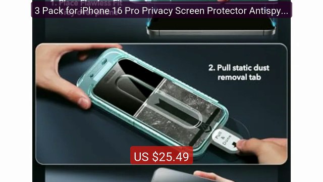 3 Pack for iPhone 16 Pro Privacy Screen Protector Antispy Tem... Amazing Value 2026 | Must Have!