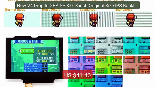 New V4 Drop In GBA SP 3.0 3 inch Original Size IPS Backlight LCD ... Best Deal 2026 | Shop Now!