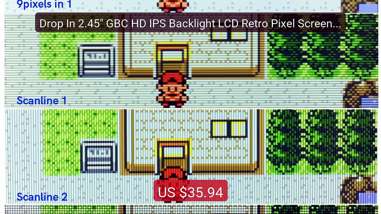Drop In 2.45" GBC HD IPS Backlight LCD Retro Pixel Screen Kit ... -- Best Buy 2026 | Great Quality!