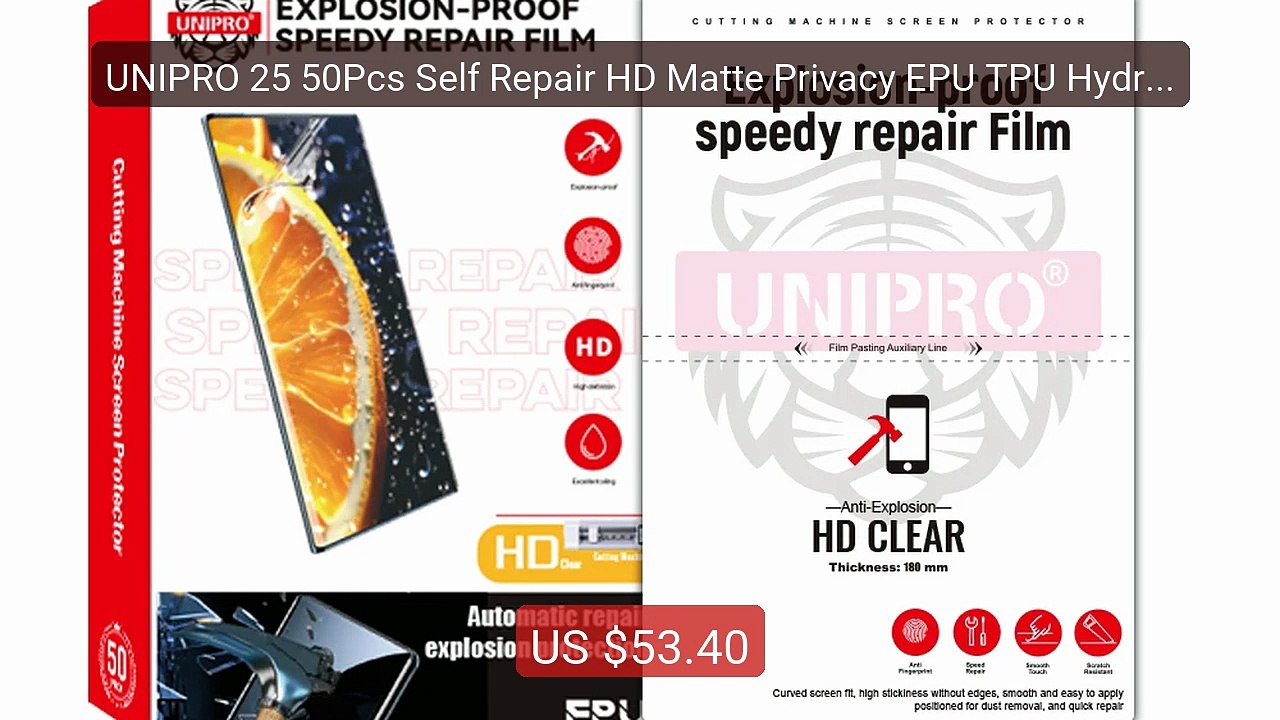 UNIPRO 25 50Pcs Self Repair HD Matte Privacy EPU TPU Hydrogel ... -- Hot Deal 2026 | Limited Offer!