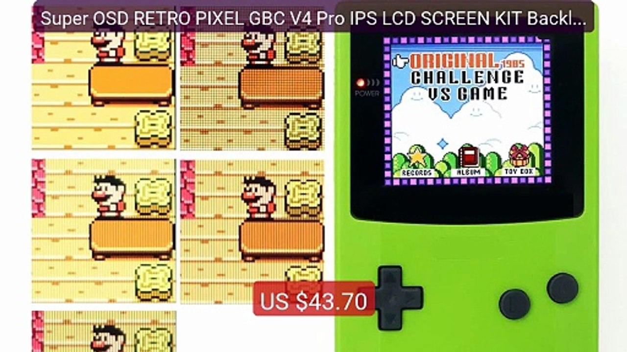 Super OSD RETRO PIXEL GBC V4 Pro IPS LCD SCREEN...