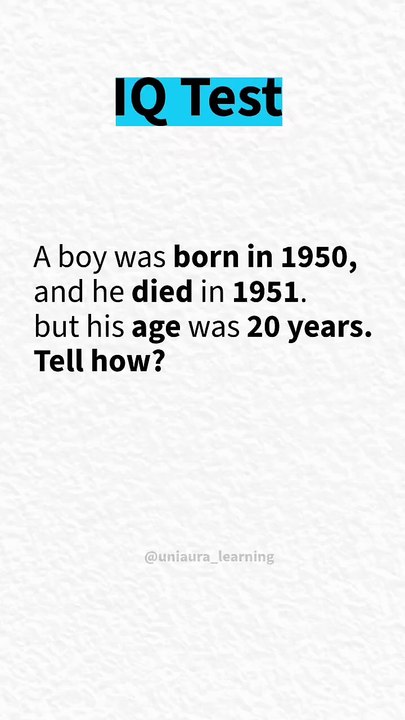 IQ Test Riddle: Can You Solve This Mind-Bending Age Puzzle?