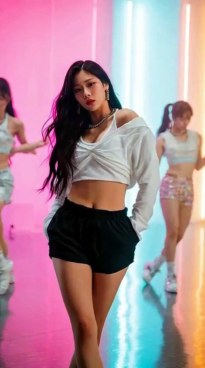 AI K-pop Day 13: White Mesh + Boots 🖤 0.8s Whip → 16.6s Pose