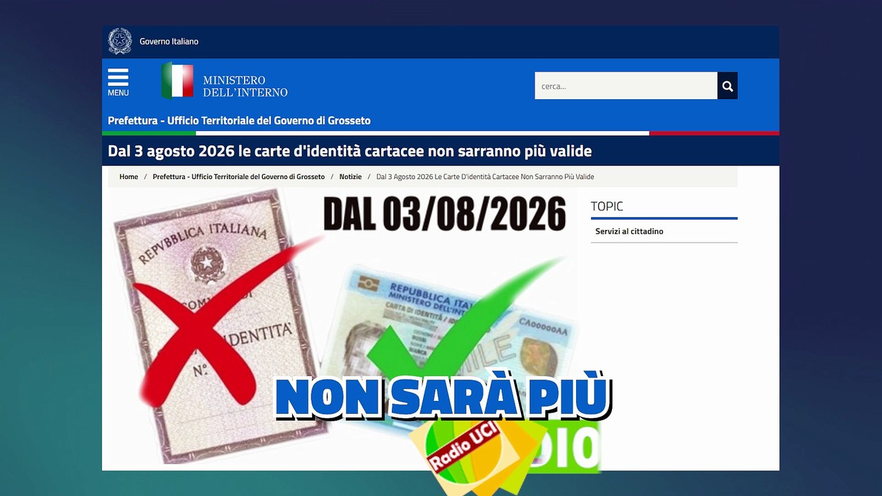 STOP CARTA D'IDENTITÀ CARTACEA: Scade il 3 Agosto 2026! Come prenotare la CIE subito
