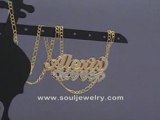 Personalized Gold Name Pendant 3D Double Plates ND_13