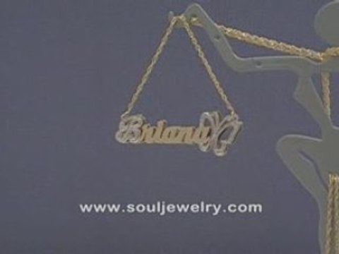 Personalized Gold Name butterfly Pendant Necklace ND_31