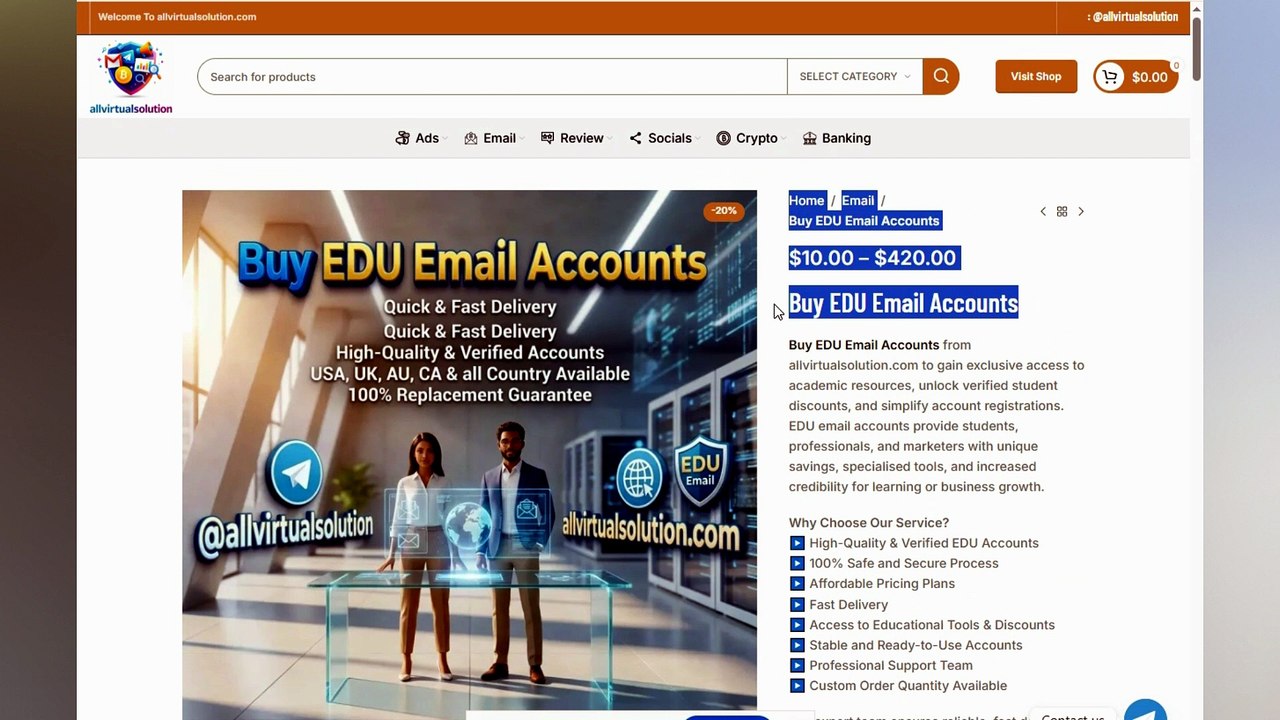 ❄️ We offer Buy EDU Email Accounts Fresh Account | Mix Country - Acccluster Account - GLOBAL