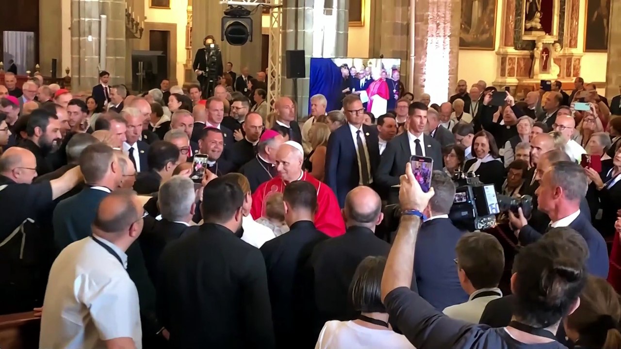 El papa en la Catedral de Santa Ana, en Las Palmas de Gran Canaria