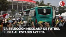 La Selección Mexicana llega al Estadio Azteca