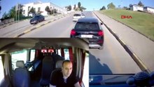 Savcı ile minübüs şoförünün trafikteki tartışması kamerada