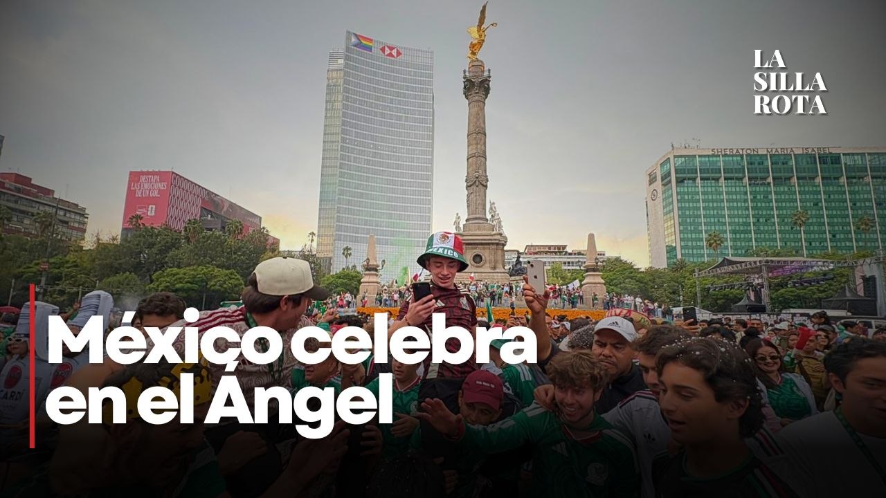 Aficionados desatan la fiesta en el Ángel tras triunfo de México en el inicio del Mundial 2026