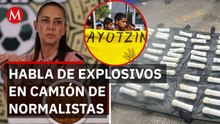 Sheinbaum confirma decomiso de explosivos en camión de normalistas