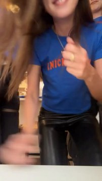 Taylor Swift and Haim sisters show off their Knicks themed shirts