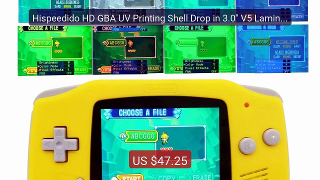Hispeedido HD GBA UV Printing Shell Drop in 3.0 V5 Laminated ... Best Buy 2026 | Great Quality!