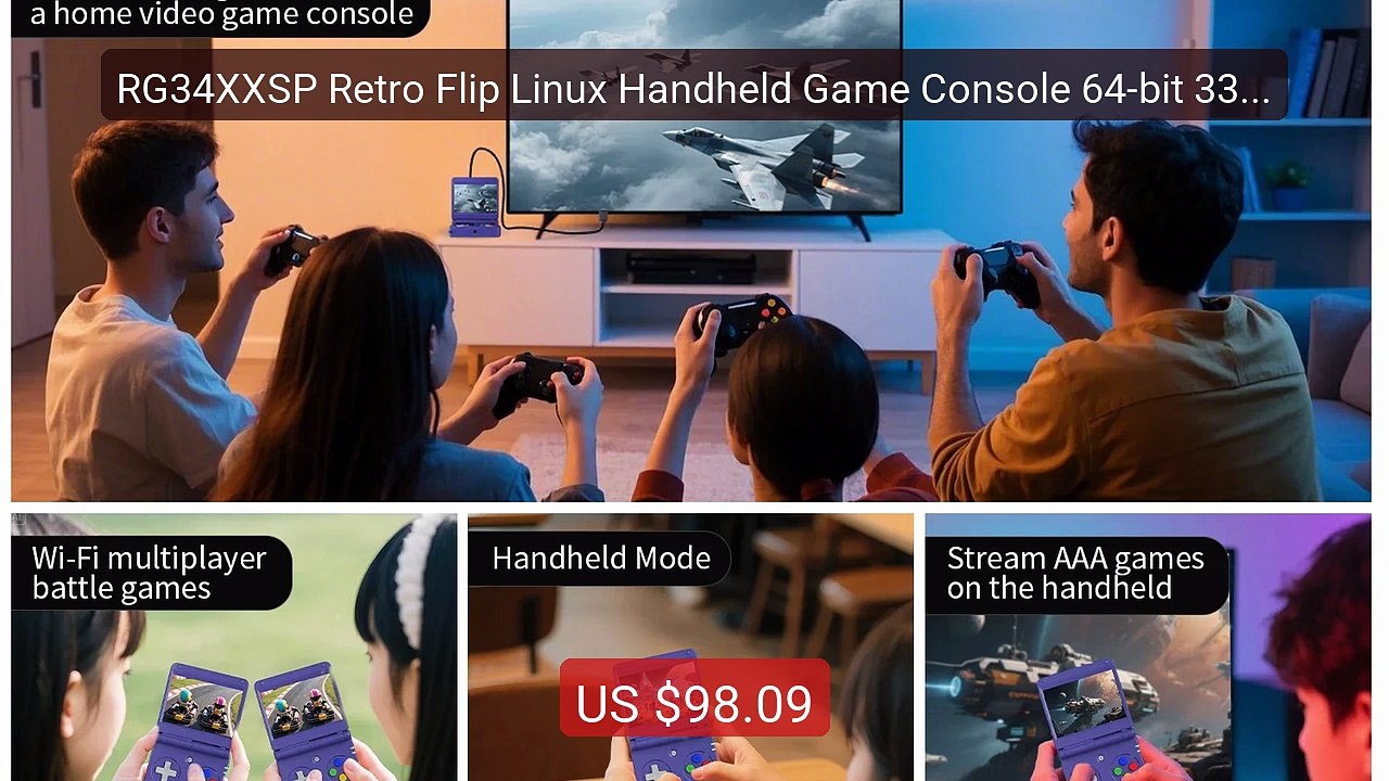 RG34XXSP Retro Flip Linux Handheld Game Console 64-bit 3300mAh... -- Best Buy 2026 | Great Quality!