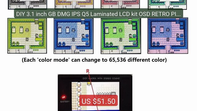 DIY 3.1 inch GB DMG IPS Q5 Laminated LCD kit OSD RETRO PIXEL Mod fo... Top Rated 2026 | Buy Now!
