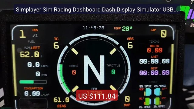 Simplayer Sim Racing Dashboard Dash Display Simulator USB 7... Top Pick 2026 | Unbeatable Price!