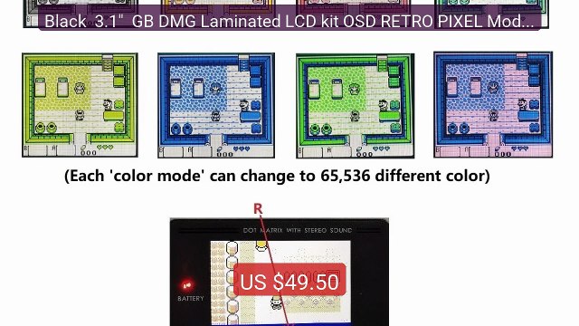 Black 3.1 GB DMG Laminated LCD kit OSD RETRO PIXEL Mod for ... Best Buy 2026 | Great Quality!