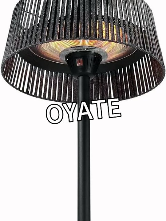 Heat Outdoors Shadow Diffusion Shade Lamp Patio Heater - 2.1 kW Carbon Elements Free Standing Heater - Water-Resistant Stylish Outdoor Portable Heating Unit with 3 Adjustable Heat Settings