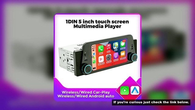 1Din 5inch Touch Screen Car Radio Multimedia Player Carplay Android Auto Display Navigation Mirrorli