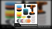 41PCS Car Headlight Restoration Kit 3 Inch Car Polishing Sanding Discs with 1/4 Inch Shank Backing P
