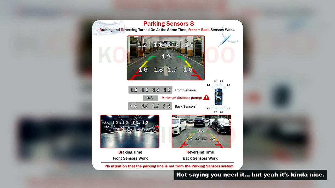 Koorinwoo Parktronics Car Accessories Parking Sensor 8 Front System beeper Buzzer Assistance For Car