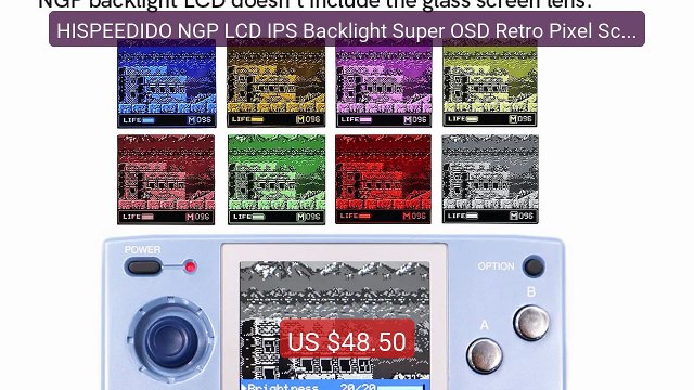 HISPEEDIDO NGP LCD IPS Backlight Super OSD Retro Pixel Screen ... Best Buy 2026 | Great Quality!