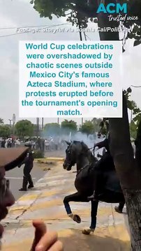Protestors clash with riot police in World Cup opener chaos
