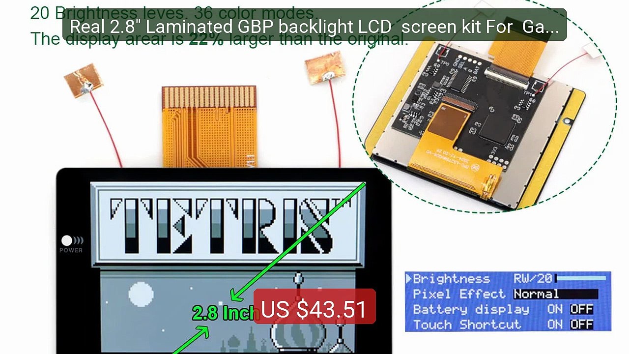 Real 2.8" Laminated GBP backlight LCD  screen kit For  Gameboy Poc... -- Best Deal 2026 | Shop Now!
