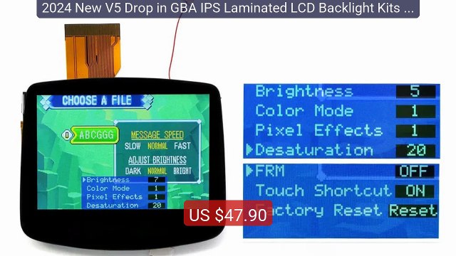 2024 New V5 Drop in GBA IPS Laminated LCD Backlight Kits for G... Hot Deal 2026 | Limited Offer!
