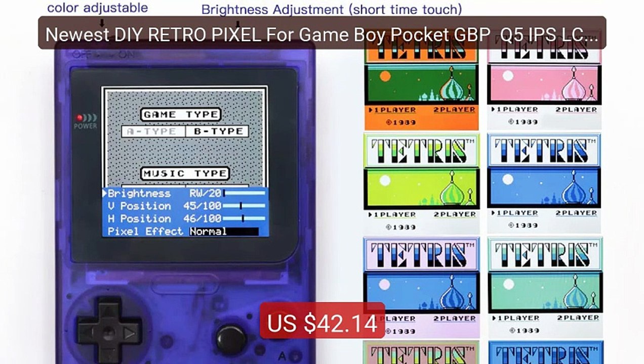 Newest DIY RETRO PIXEL For Game Boy Pocket GBP  Q5 IPS LCD Backligh... -- Top Rated 2026 | Buy Now!