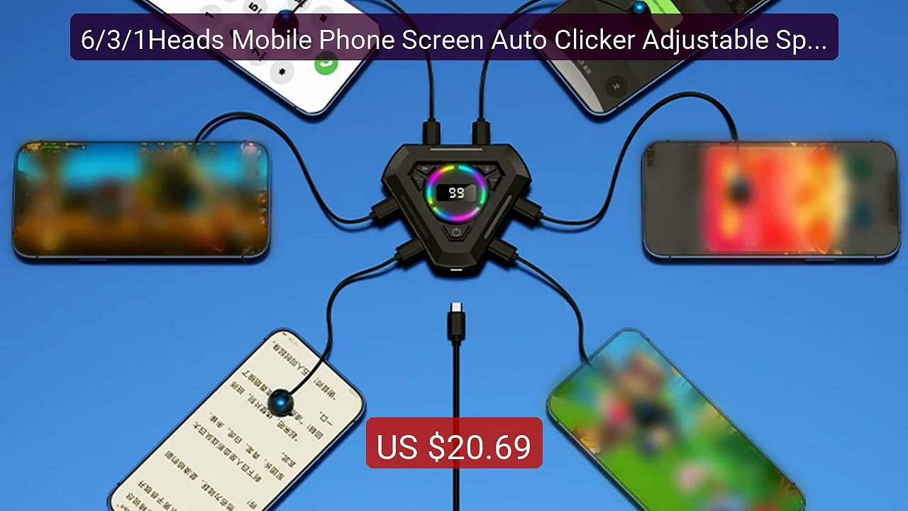 6/3/1Heads Mobile Phone Screen Auto Clicker Adjustable Speed Finge... -- Best Deal 2026 | Shop Now!