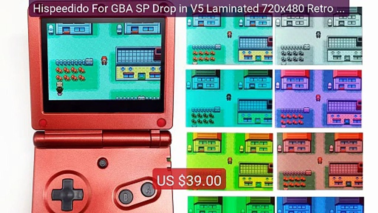 Hispeedido For GBA SP Drop in V5 Laminated 720x480 Retro Pixel IPS ... -- Top Rated 2026 | Buy Now!