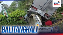 67-anyos na pahinante, patay matapos bumangga ang truck nila sa concrete barrier; driver at isa pang pahinante, sugatan | Balitanghali